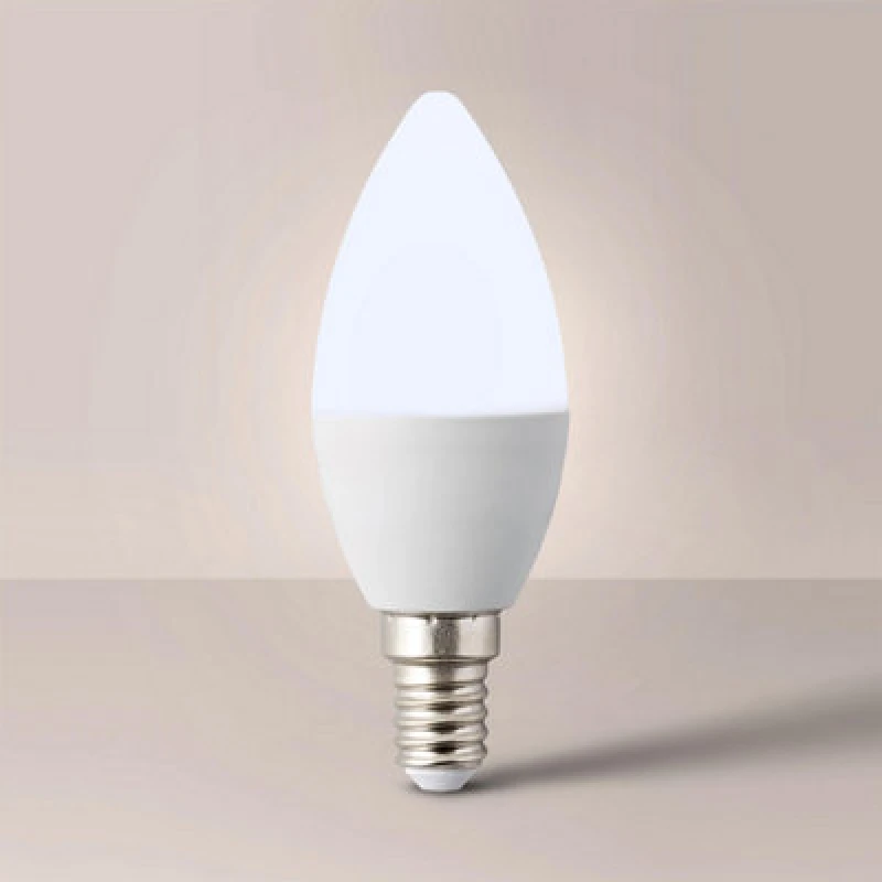 Image of ValueLights 4 Pack E14 White Candle LED 4W Warm White 3000K 400lm Light Bulb White