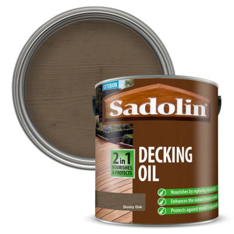 Image of Sadolin 2 In 1 Decking Oil - Dusky Oak - 2.5L
