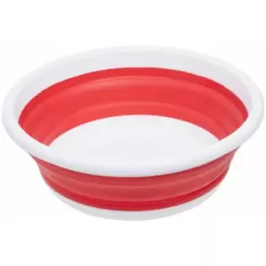 Image of Red White Collapsible Dish Rack / Cutlery Drainer Round Portable Compact Convenient for Everyday Use w38 x d38 x h14cm - Premier Housewares