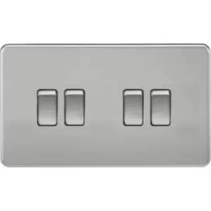 Image of MLA Knightsbridge 10AX 4 Gang 2-Way Switch Brushed Chrome - SF4100BC