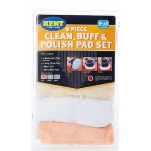 Image of Kent Car Care 8 Piece Clean Buff & Polish Set (Pack Of 4)
