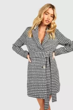 Image of Boucle Belted Blazer Dress