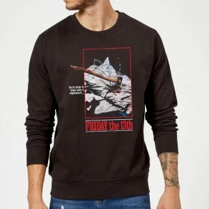 Image of Friday the 13th Axe Attack Retro Poster Sweatshirt - Black - 5XL