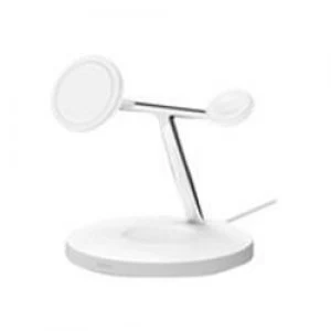 Image of Belkin BOOST CHARGE PRO MagSafe 3-in-1 Wireless Charging Stand 15 Watt - White