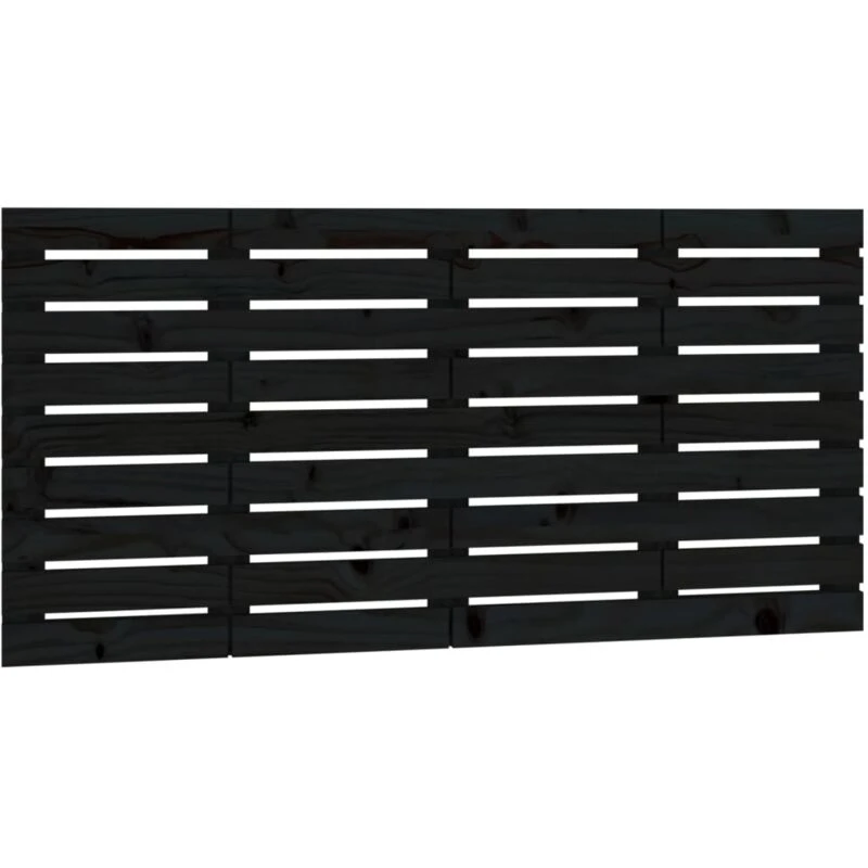 Image of VIDAXL Wall Headboard Black 156x3x63cm Solid Wood Pine Vidaxl 8720845684600