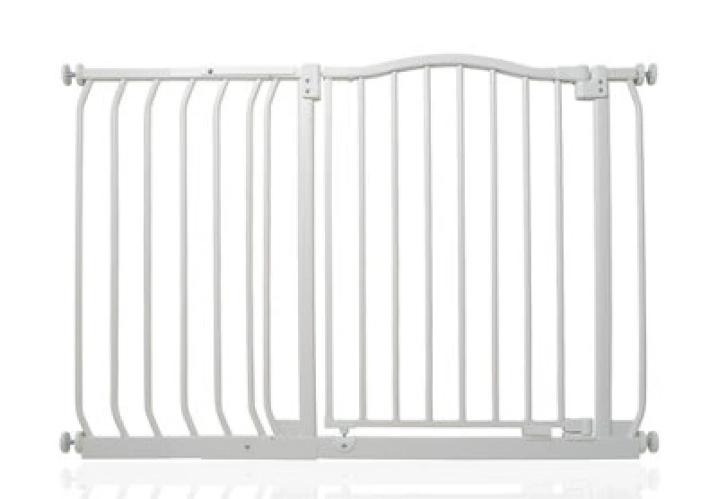 Image of Safetots Curved Top Safety Gate, 107Cm - 116Cm, Matt White, Pressure Fit Stair Gate