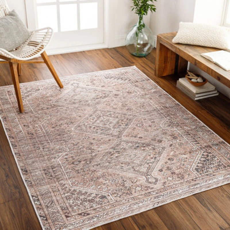 Image of Livabliss Machine Washable Traditionnal Boho Cider Calypso Area Rug 200 X 275cm - Easy Care, Non Shedding, Ideal For Living Room & Bedroom