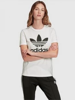 Image of adidas Originals Trefoil Tee - White, Size 16, Women