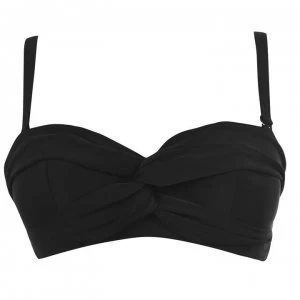 Image of Figleaves Rene Underwired Bandeau Bikini Top - Black
