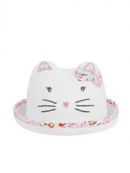 Image of Monsoon Baby Girls Organic Debbie Kitty Bowler Hat - Multi