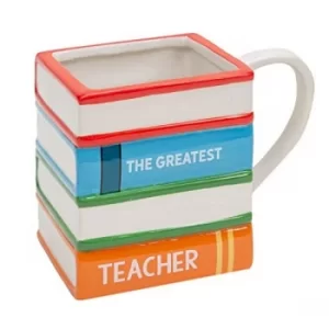 Image of Thank You Teacher Stack Of Books Earthenware Mug