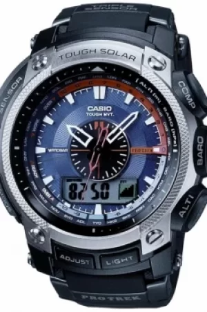 Image of Mens Casio Pro Trek Wave Ceptor Alarm Chronograph Radio Controlled Watch PRW-5000-1ER
