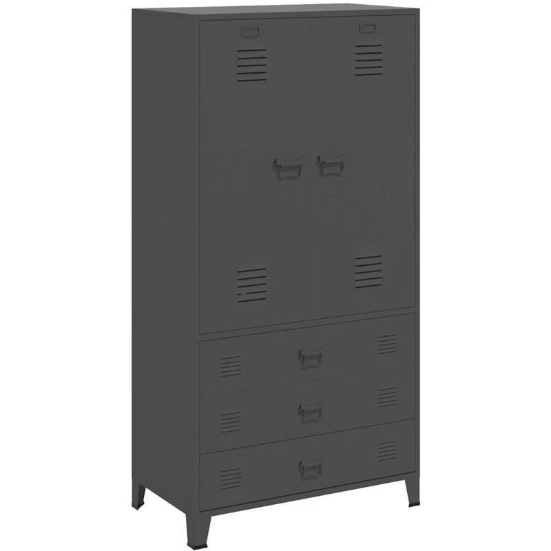 Image of VIDAXL Industrial Wardrobe Anthracite 90x50x180cm Metal Vidaxl 8720286699508