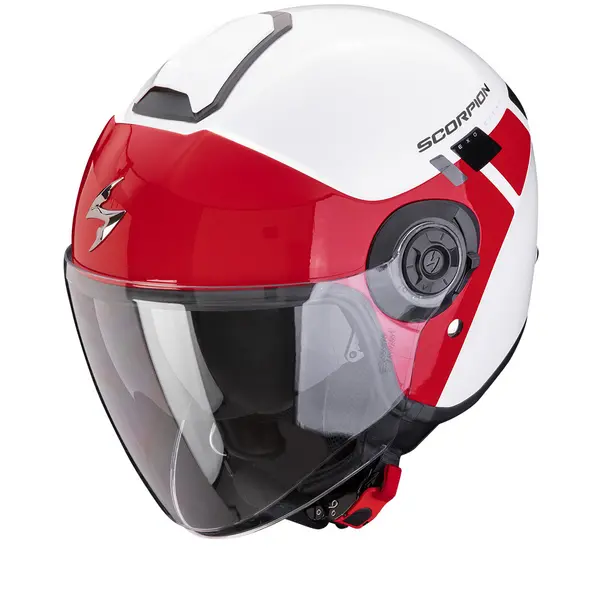 Image of Scorpion Exo-City II Mall White-Red Jet Helmet S