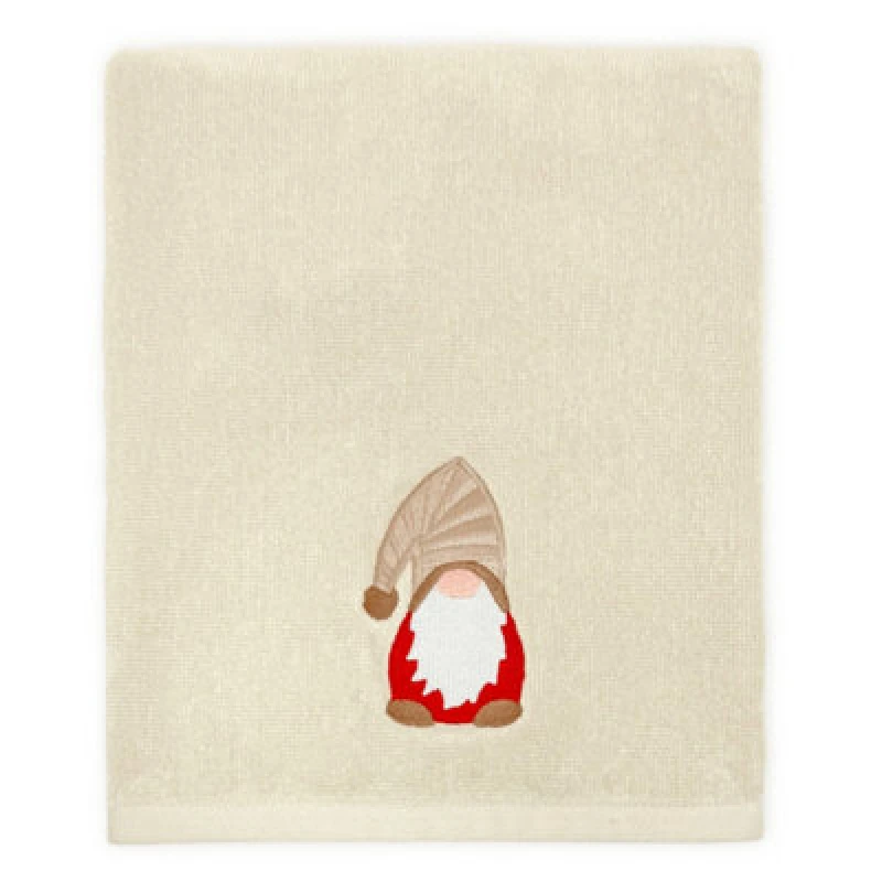 Image of Allure Bath Fashions Gonk Christmas Hand Towel - 100% Cotton Festive Tea Towels (Beige)