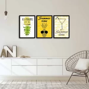 Image of 3PSCT-06 Multicolor Decorative Framed MDF Painting (3 Pieces)