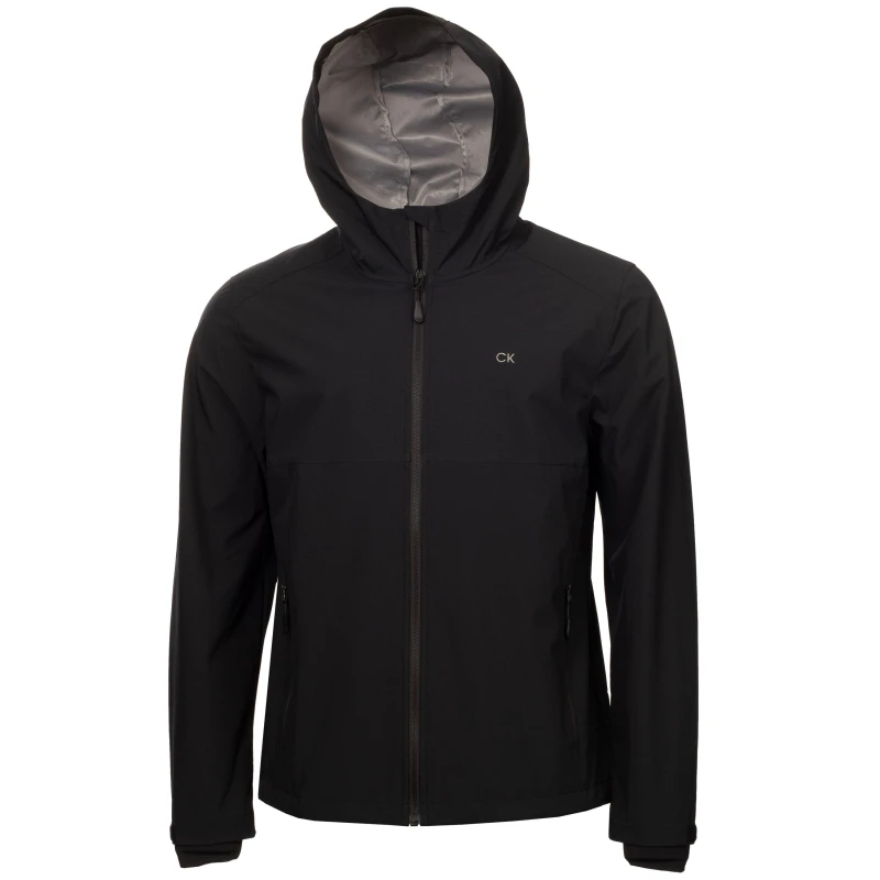 Image of Calvin Klein Golf Mens Monogram Weather-Resistant Softshell Jacket Black male 2X Large