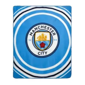 Image of Manchester City FC Fleece Pulse Blanket (One Size) (Blue/White)