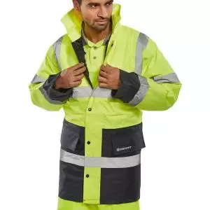 Image of Beeswift CONSTRUCTOR TRAFFIC Jacket TWO TONE FLEECE LINED Saturn