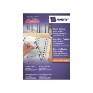 Image of Avery IndexMaker A4 Polypropylene Divider 5 Part Clear