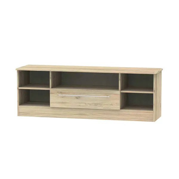 Image of Ready Assembled Edina 1 Drawer Wide TV Unit Bordeaux Oak SHE212BX