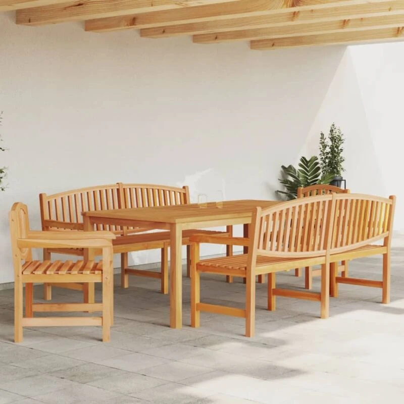 Image of VIDAXL 5 Piece Garden Dining Set Solid Wood Teak Vidaxl 8721012207868