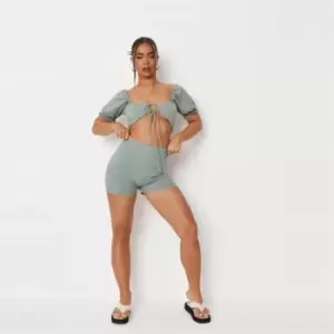 Image of Missguided Petite Co Ord Shorts - Green