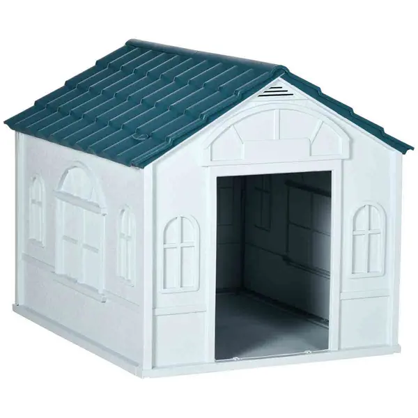 Image of PawHut Weather-Resistant Dog House for Large Dogs - Blue