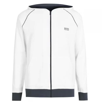 Image of Hugo Boss Mix and Match Zip Through Hoodie White/Grey 102 Men