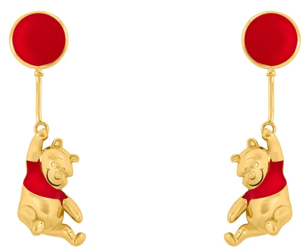 Image of Winnie the Pooh Balloon Winnie Ear Stud gold coloured