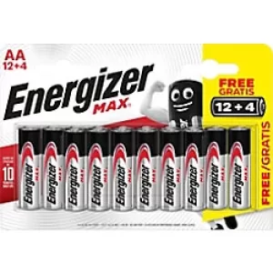 Image of Energizer AA Alkaline Batteries Max LR6 1.5V Pack of 16