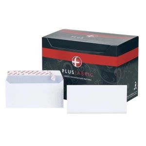 Image of Plus Fabric DL Envelopes Wallet Peel and Seal 120gm2 White Pack of 500