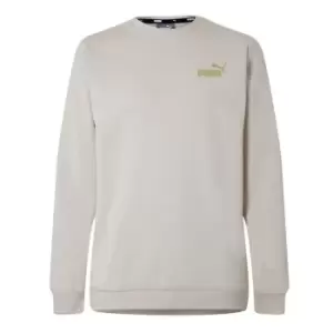 Image of Puma Logo Crew Sweatshirt Mens - Beige