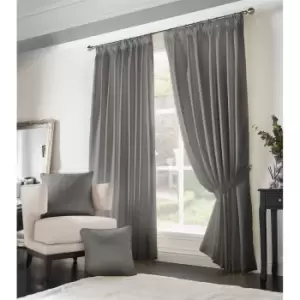 Image of Essential Living Adiso Pencil Pleat Taped Top Curtains Silver 229cm x 229cm