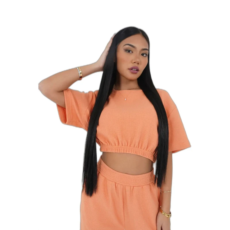 Image of Sixth June Womens T-Shirt Sixth June Waffle Orange Female S