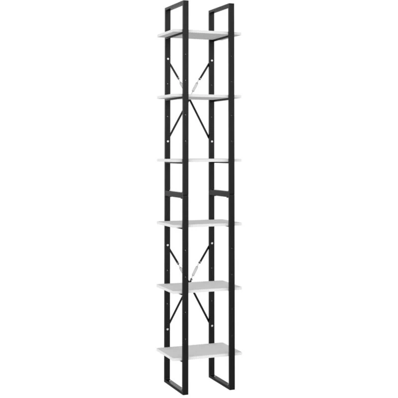 Image of VIDAXL 6-Tier Book Cabinet White 40x30x210cm Engineered Wood Vidaxl 8720286567876