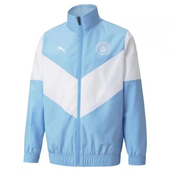Image of Puma Manchester City Pre Match Jacket 2021 2022 Junior - Blue/White