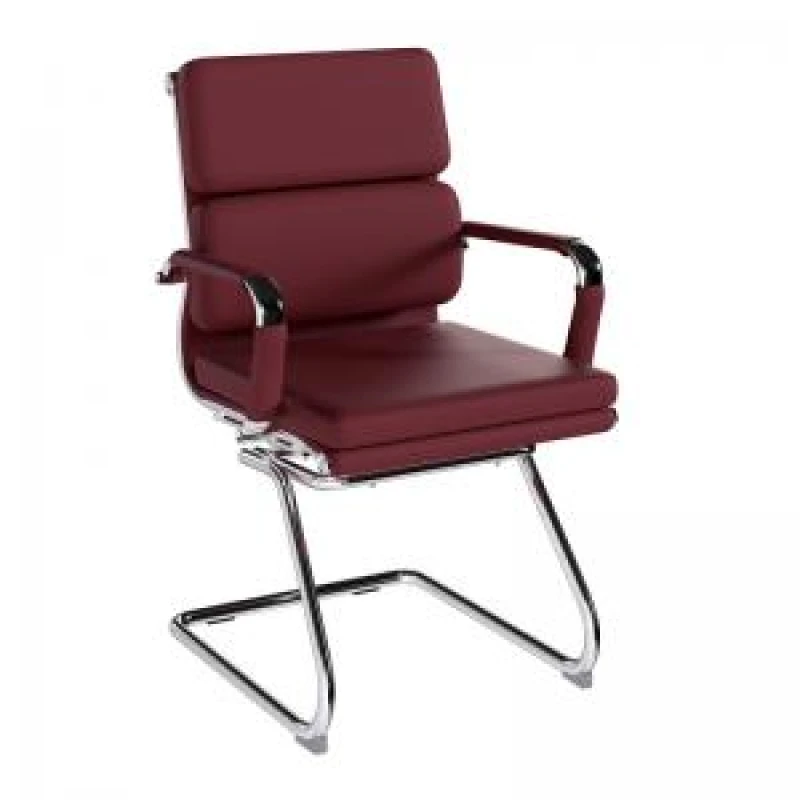 Image of Avanti Nautilus Designs Avanti Medium Back Bonded Leather Cantilever Visitor Chair With Individual Back Cushions & Fixed Arms Red - BCL/5003AV/OX