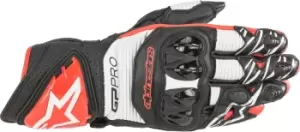 Image of Alpinestars GP PRO R3 Motorcycle Gloves, black-white-red, Size S, black-white-red, Size S