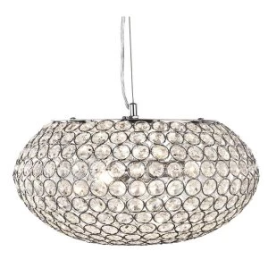 Image of 3 Light Ceiling Pendant Chrome with Glass Crystals, G9