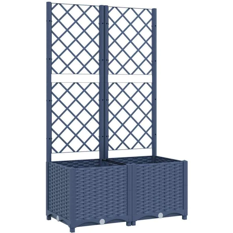 Image of VIDAXL Garden Planter with Trellis Blue Grey 80x40x136cm pp Vidaxl 8720286875995