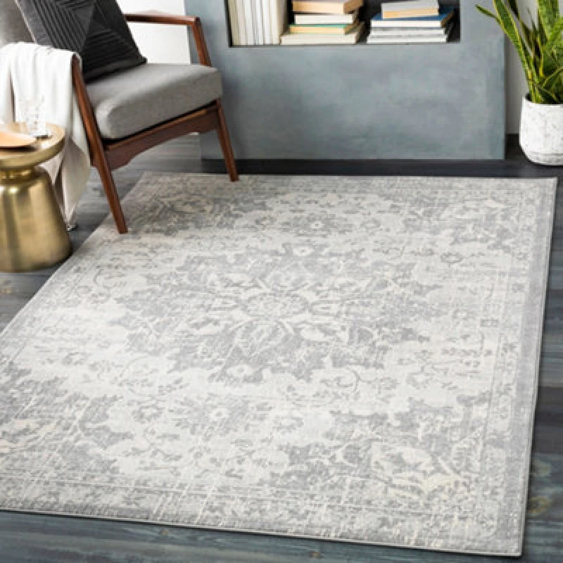 Image of Livabliss Vintage Oriental Boho Medium Grey Sage Area Rug 140 X 200 Cm - Easy Care, Non Shedding, Ideal For Living Room & Bedroom
