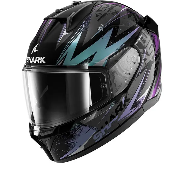 Image of Shark D-Skwal 3 Blast-R Black Blue Purple KGX Full Face Helmet Size M