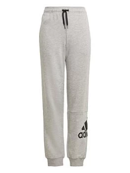 Image of adidas Boys Junior B Bl FT Cuffed Pant - Grey/Black, Grey/Black, Size 5-6 Years