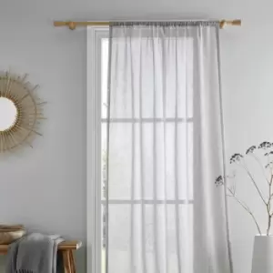 Image of Kayla Textured Slub Slot Top Voile Curtain Panel, Grey, 55 x 54" - Drift Home