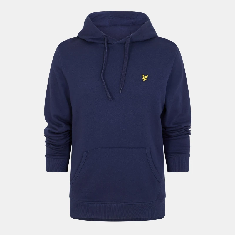 Image of Lyle and Scott Logo Hoodie - Blue Blue S