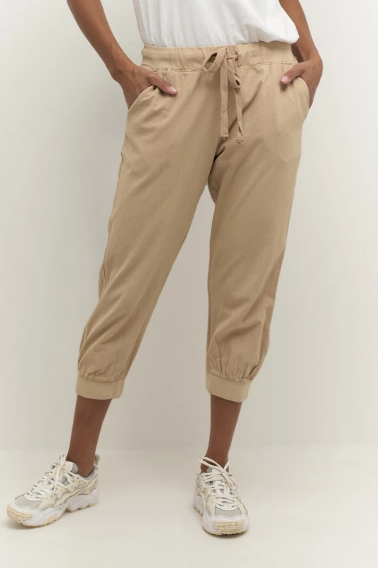 Image of Kaffe Womens Trousers KAFFE Naya Capri Beige Female 36