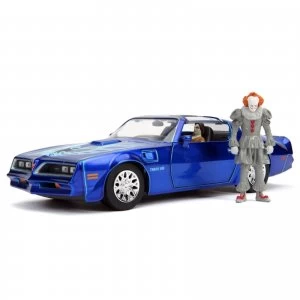 Image of Jada Die Cast IT 1:24 Henry Bower's Pontiac Firebird and Pennywise Figure