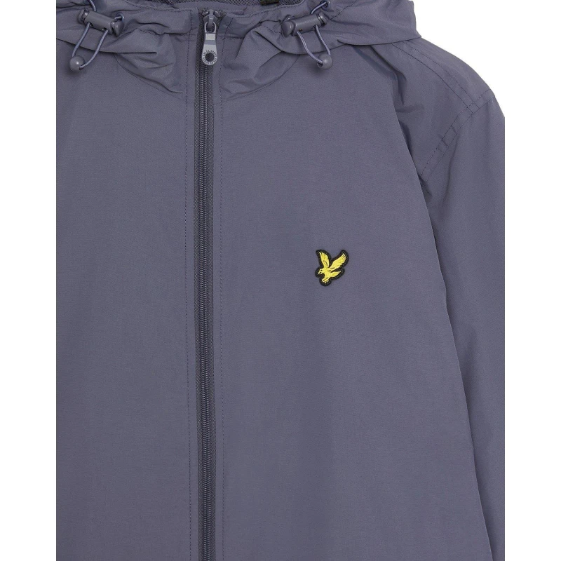 Image of Lyle and Scott Mens Zip Through Cotton Wind Resistant Long Sleeve Hooded Rain Anorak Graystone X854 male M
