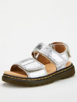 Image of Dr Martens Girls Metallic Romi Sandal - Silver